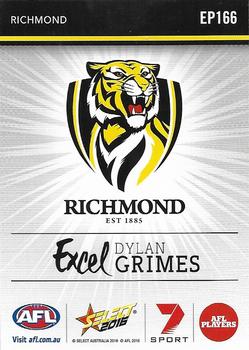 2016 Select Footy Stars - Excel #EP166 Dylan Grimes Back